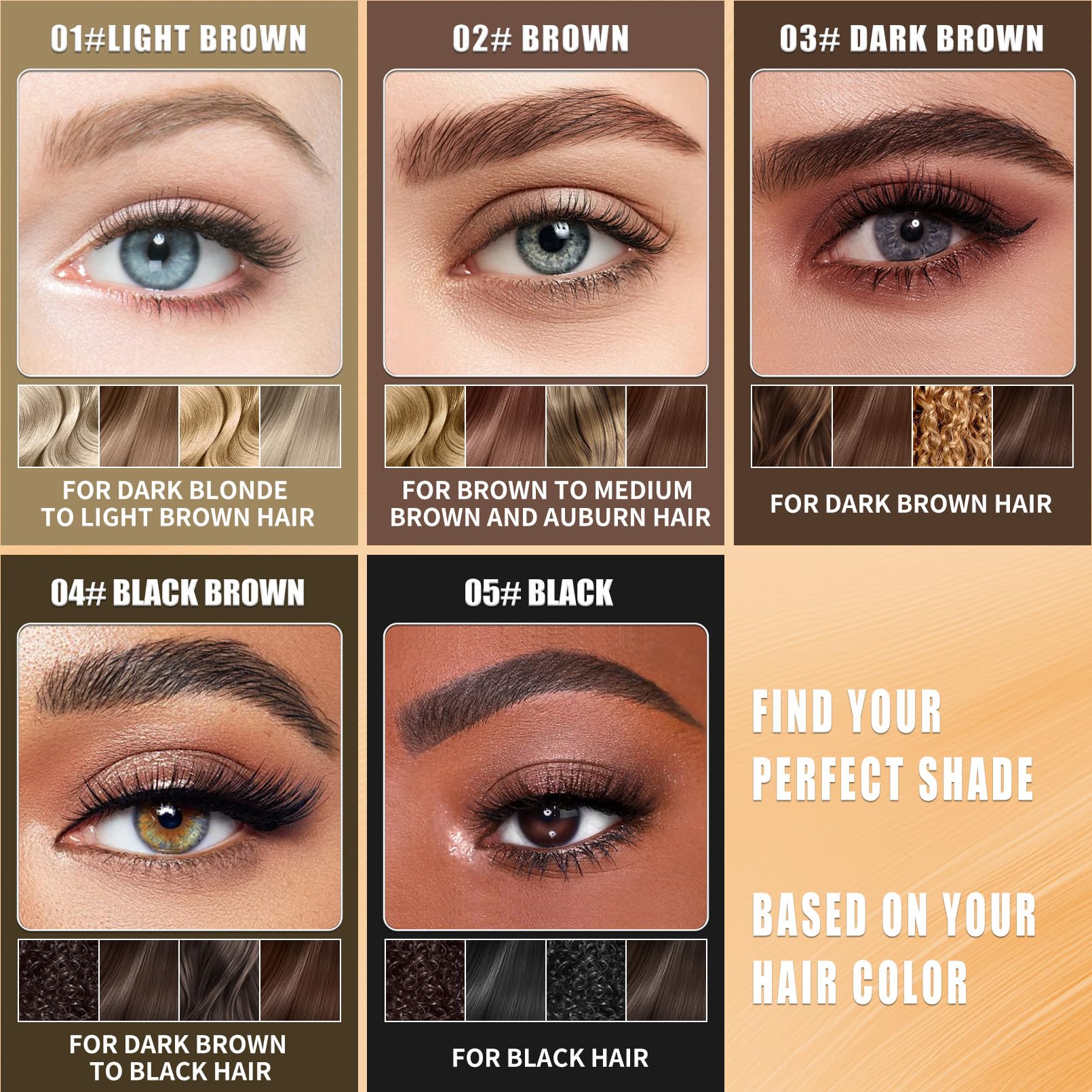 2-in-1 Eyebrow Pen & Tinted Brow Gel, 4-Tip Microblade Brow Pen for Hair-Like Strokes, Long-Lasting Natural Look - Image 4