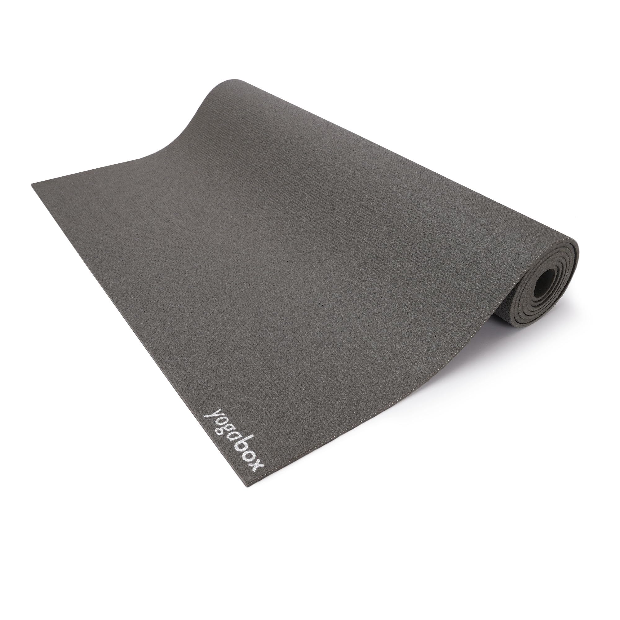 Yogabox Studio Yogamatte PREMIUM - 183 cm x 80 cm x 4.5 mm (LxBxH) - Fitnessmatte, Pilatesmatte, Gymnastikmatte - OEKO TEX 100 P1 - Made in Germany, stone