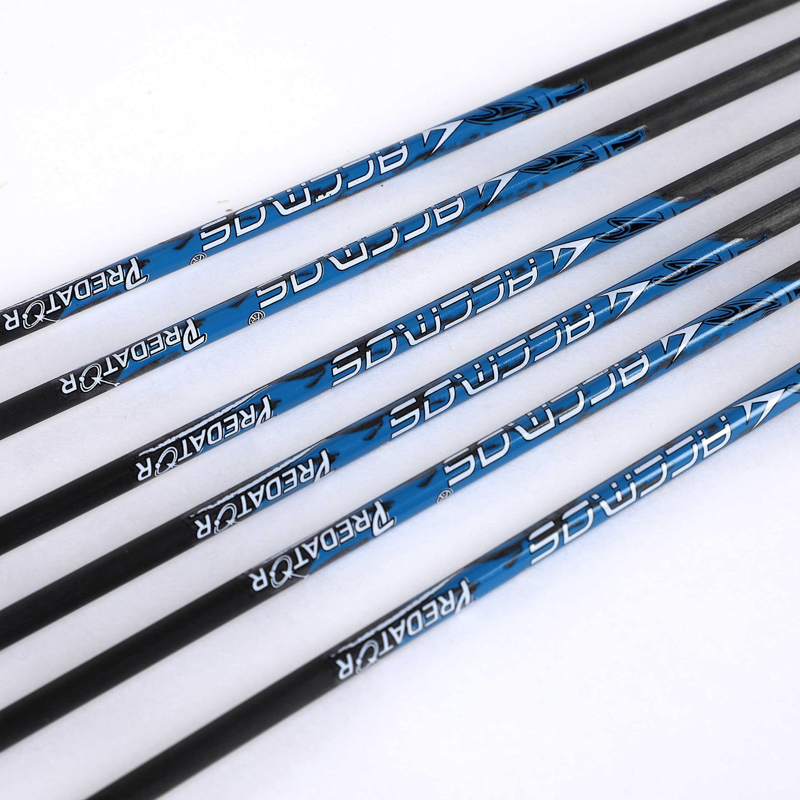 Diamètre Intérieur 4.2mm .165" Longueur Personnalisée Flèche Carbone 22-32 Pouces Spine 900 pour Entraînement Chasse avec Encoche Rotative pour Arc à Poulies et Arc Classique Adulte Jeunesse 12pcs