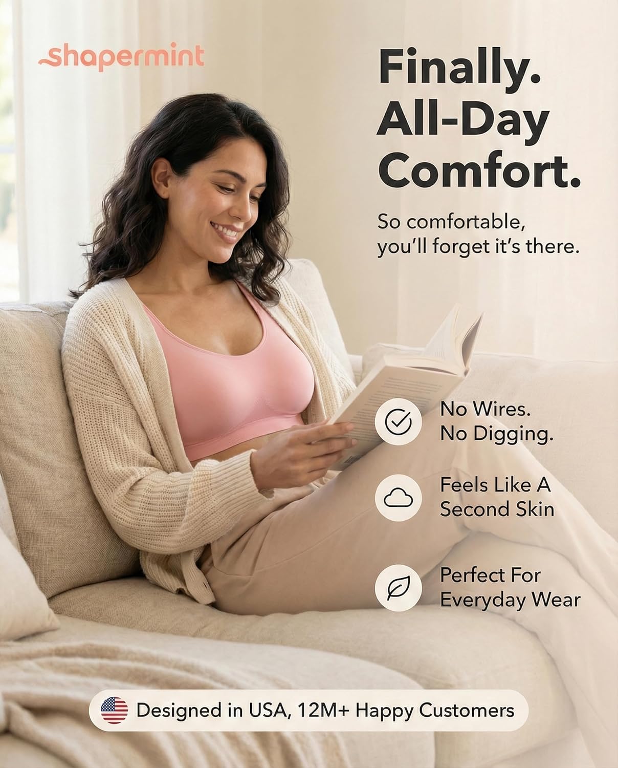 SHAPERMINT Wireless Bras for Women No Underwire – Small to Plus Size Bralettes with Support and Natural Lift - Image 2