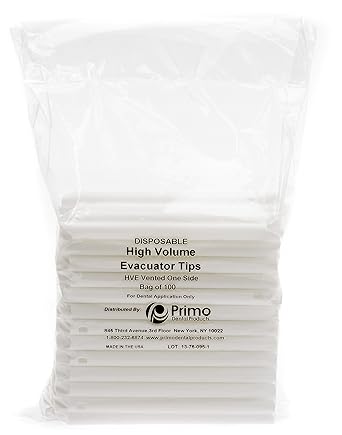 Primo Dental Products HVE High Volume Evacuator Tips Vented (Pack of 100)