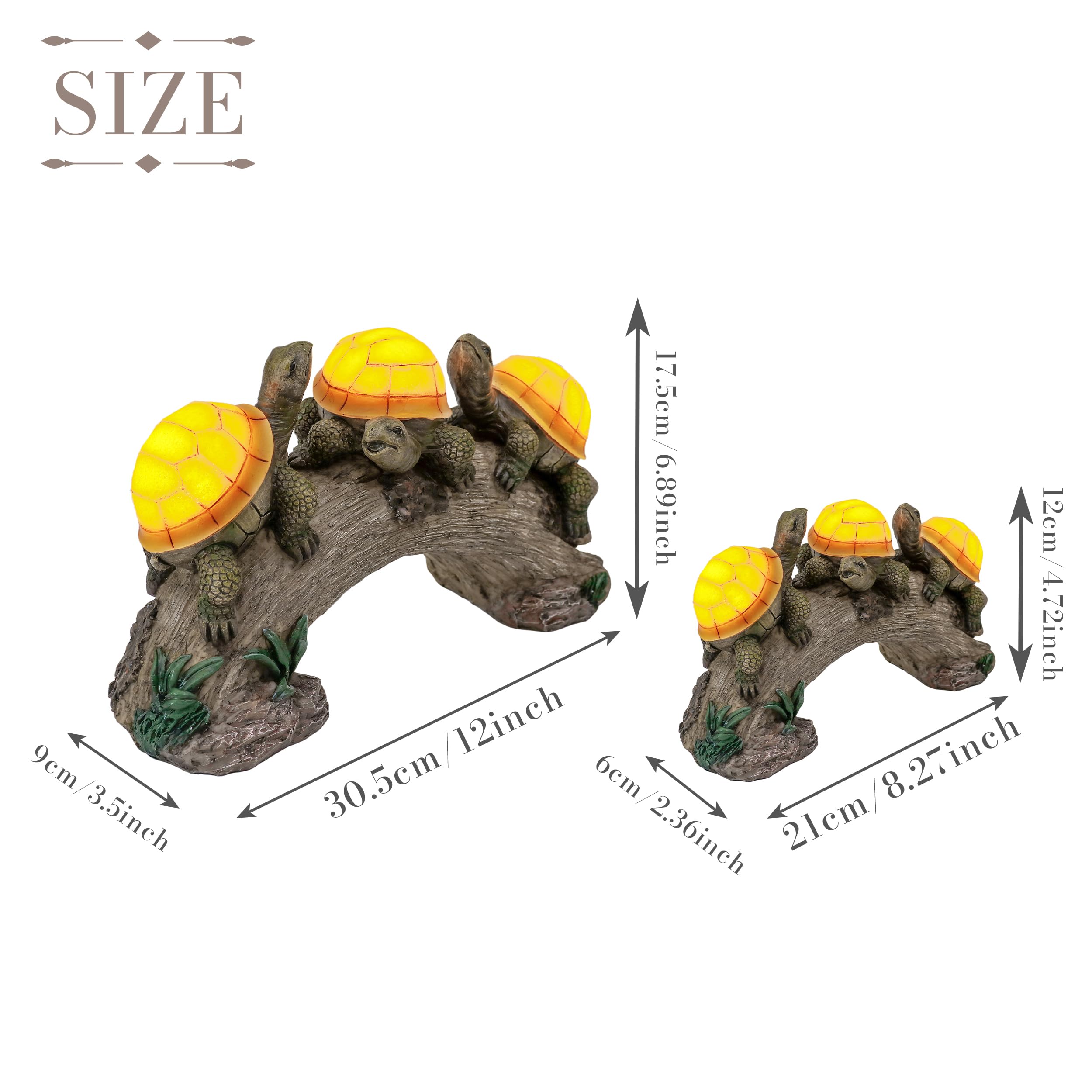 Gadgy Solar Gartenfiguren Schildkröte - Solarlampen für außen - Solarleuchte Figuren Deko mit Sukkulenten - Gartendeko für draußen - Balkon Deko Tierfigur - Gartenfigur Ornament Solarlaterne