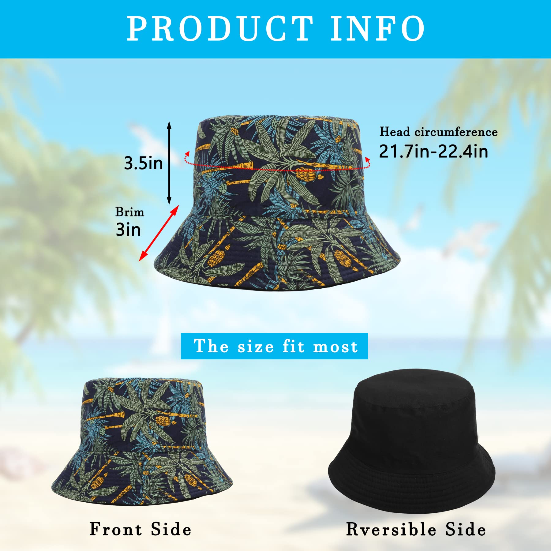 Feng Shui， Sombreros de Pescador para Mujer - Sombreros de Sol de Playa de Verano de algodón Reversible Sombrero de Pescador Plegable para Viajes Playa Senderismo Reino Unido