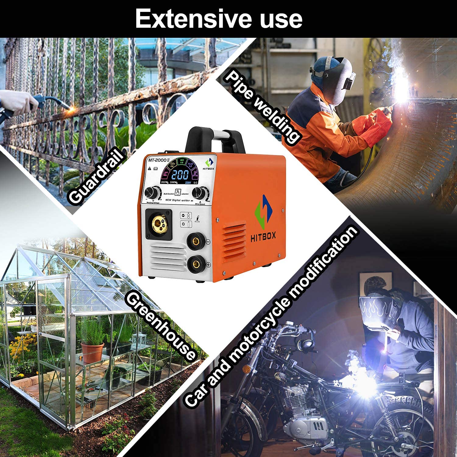 HITBOX MIG Welding Machine Welder 220V 185A with Color LCD Display IGBT