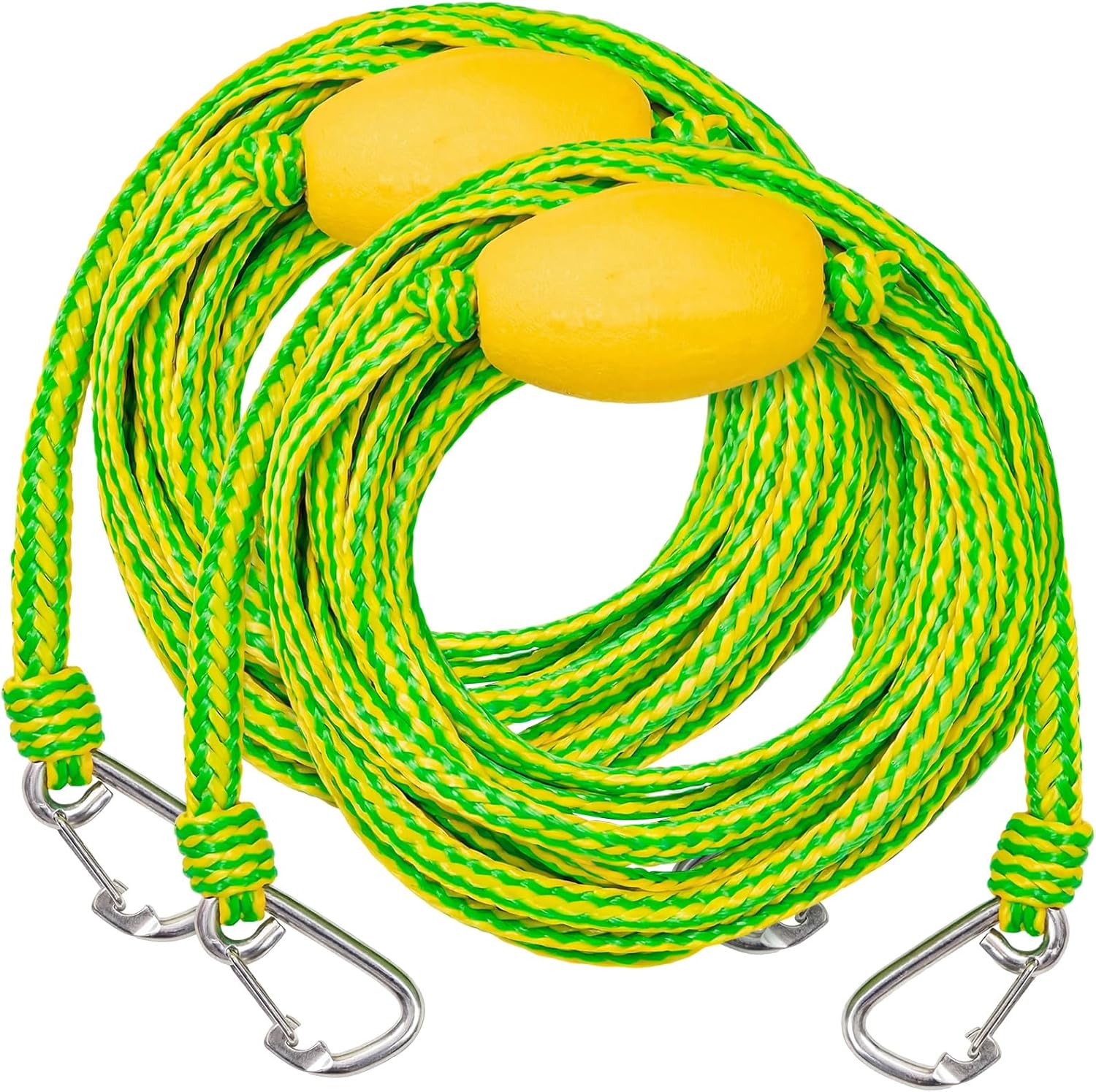 SATINIOR 2 Pcs Floating Kayak Tow Rope with Clips, 40 FT Each, Heavy Duty Float Rope Connect Rescue Line for Anchor Kayaks Fishing Boat Accessories Marker Buoy Float Drift 2000 Lbs