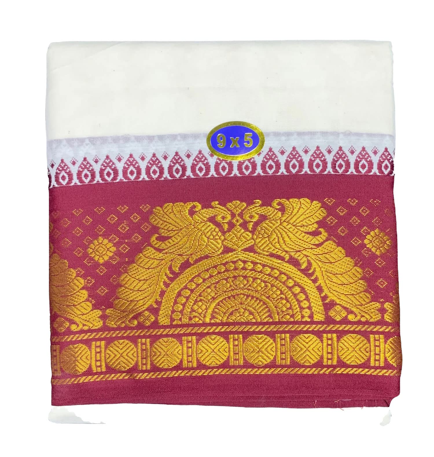 prakasam cotton Mens 9X5 (panjakejam) Dhoti and towel set/100% Cotton dhoti and towel attached together set/1.28X4.05 mtrs dhoti and 1.28X2.25 mtrs towel-picture-15