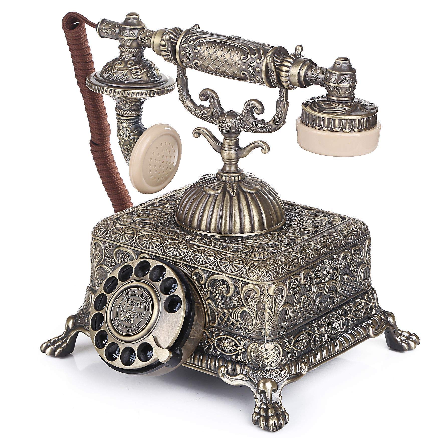 ヴィンテージ　ロータリー　ダイヤル式電話機　日本製 Amazon | レトロな固定電話ロータリーダイヤル付きレトロな電話