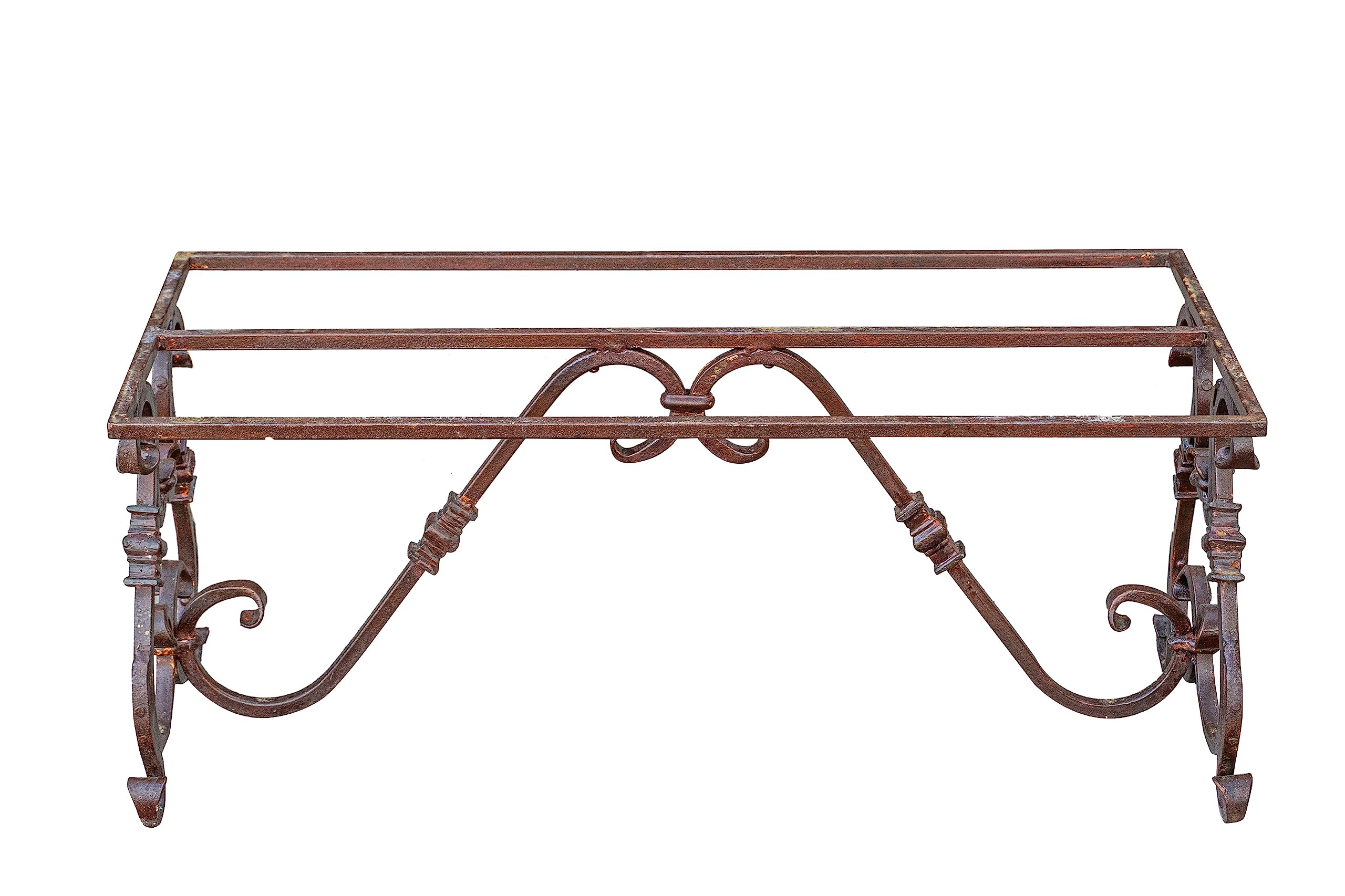 Biscottini Base para mesa de hierro, mesa de hierro forjado jardín, patas de mesa de hierro forjado forjado a mano