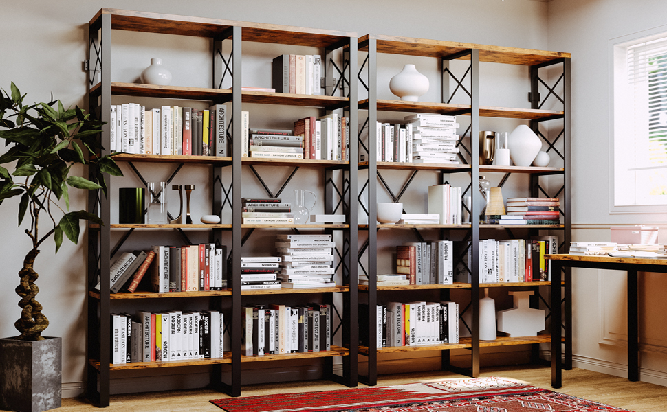 Amazon.com: IRONCK Bookshelf Double Wide 6-Tier 76