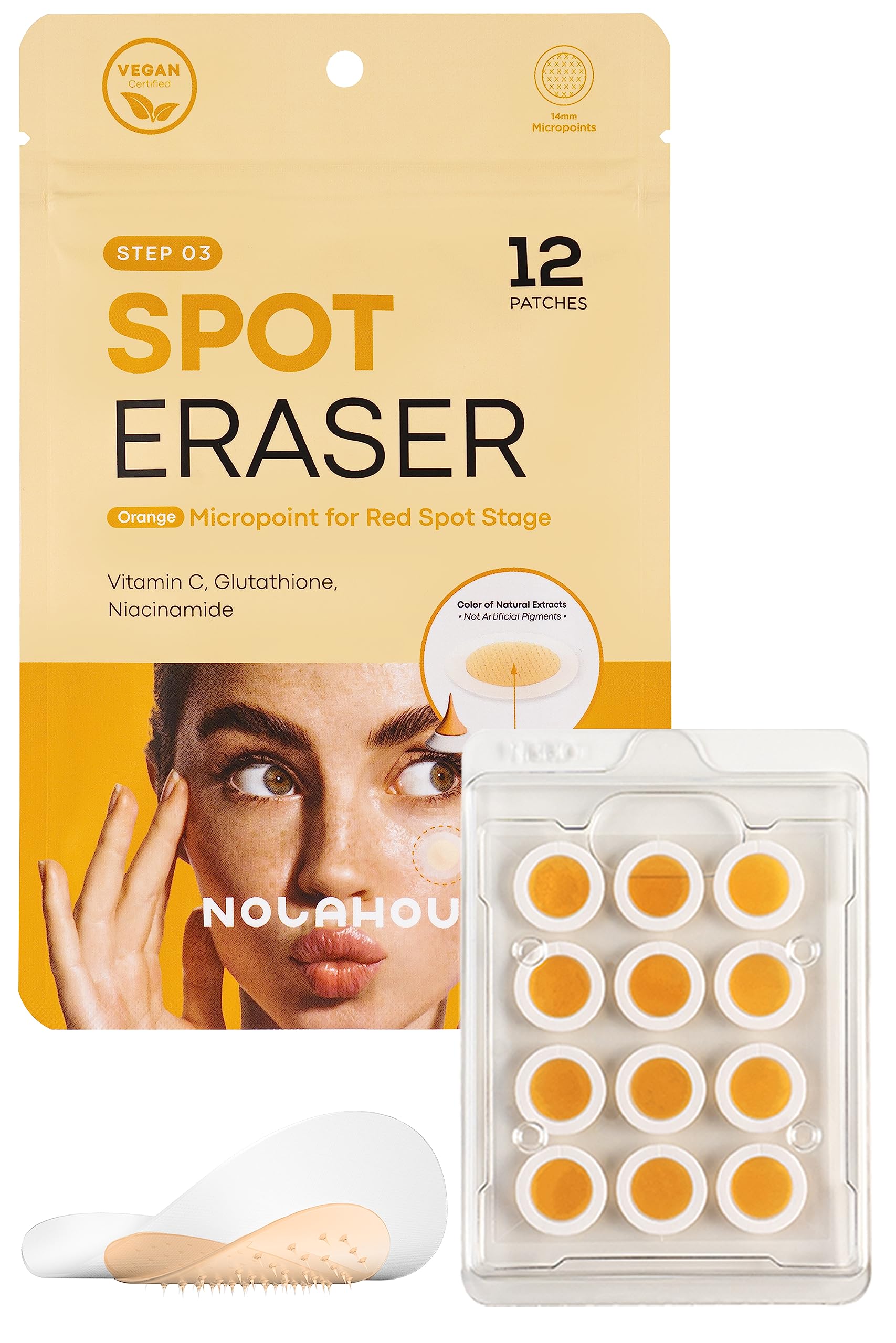 Spot Eraser Acne Pimple Patch, 12 Hydrocolloid Patches – Fast Healing Acne Treatment for Pimples & Blemishes
