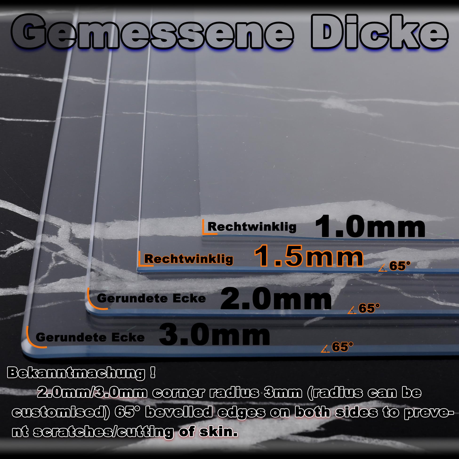 Tischdecke Abwaschbar Rechteck 140x550cm, Modisch, Stark, Reißfest, Schreibtischauflage Auf maß Zuschneiden, Bürostuhlunterlage Transparent Ideal für Küche, Esszimmer, 1.5mm