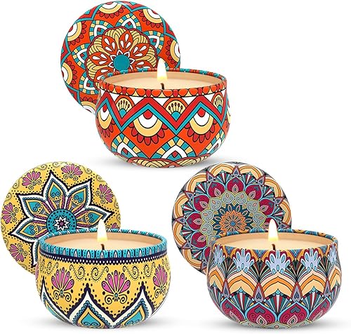 Miniatura 1 de Velas perfumadas de regalo de Navidad para mujeres, pequeñas 15 horas de soja para relajación en el hogar, lavanda, cítricos y campanillas de