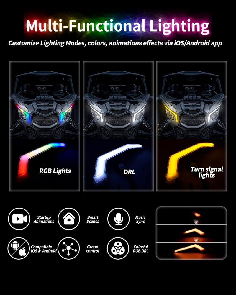 アラミスTVPROCUP Amazon.com: A & UTV PRO X3 Fang Lights Turn Signal Kit,Front