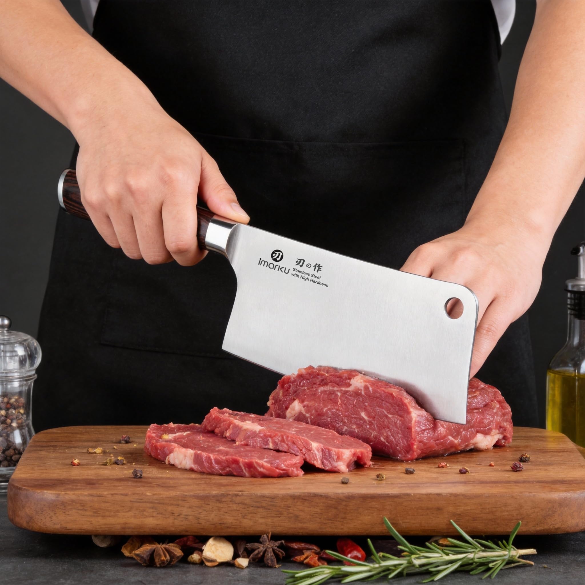 imarku Couteau Nakiri Couperet Chinois 18 cm Acier Inoxydable Professionnel