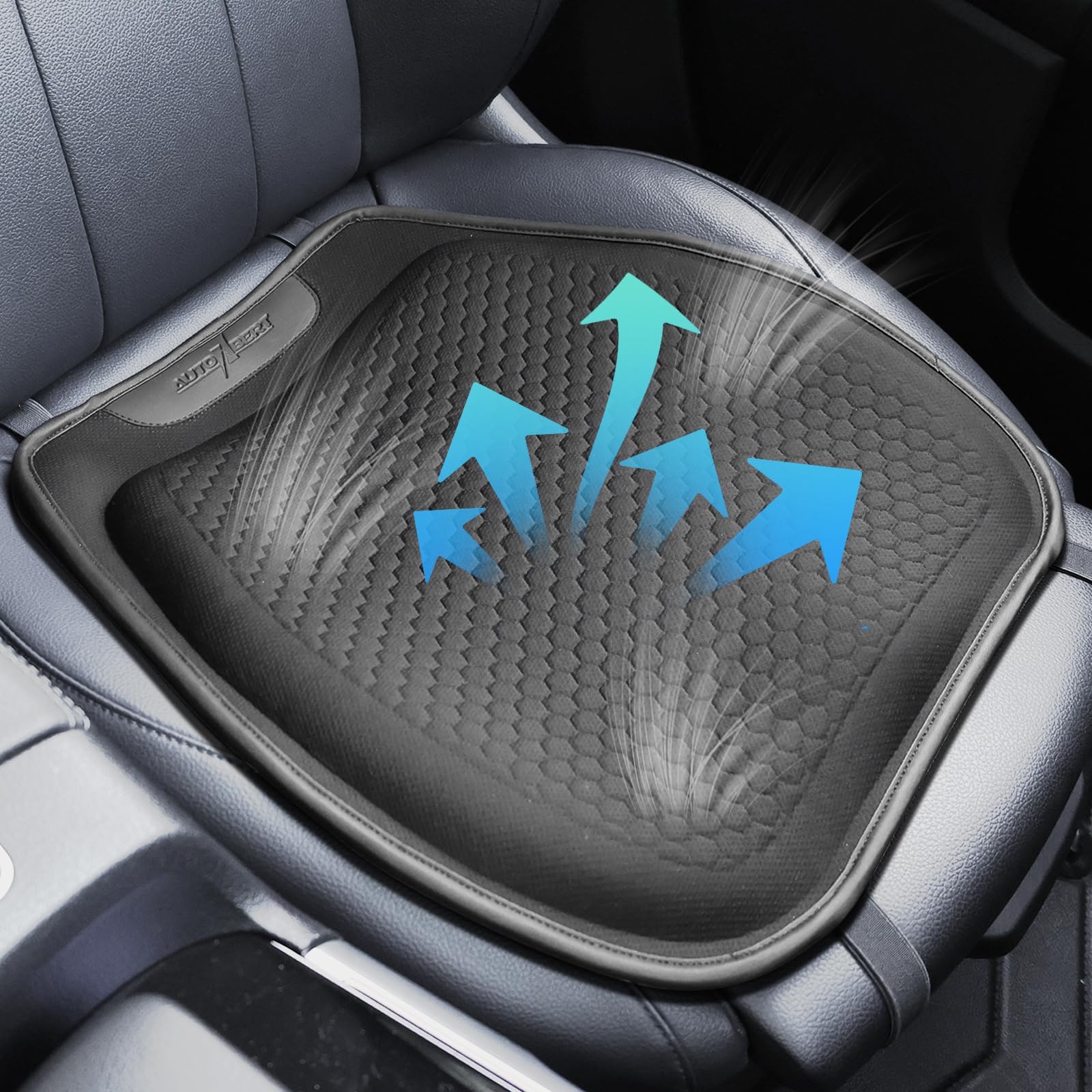 Cuscino in gel per auto, per sedili anteriori, in gel ortopedico, traspirante, rinfrescante, ergonomico, a nido d'ape, universale, per auto, sedia a rotelle