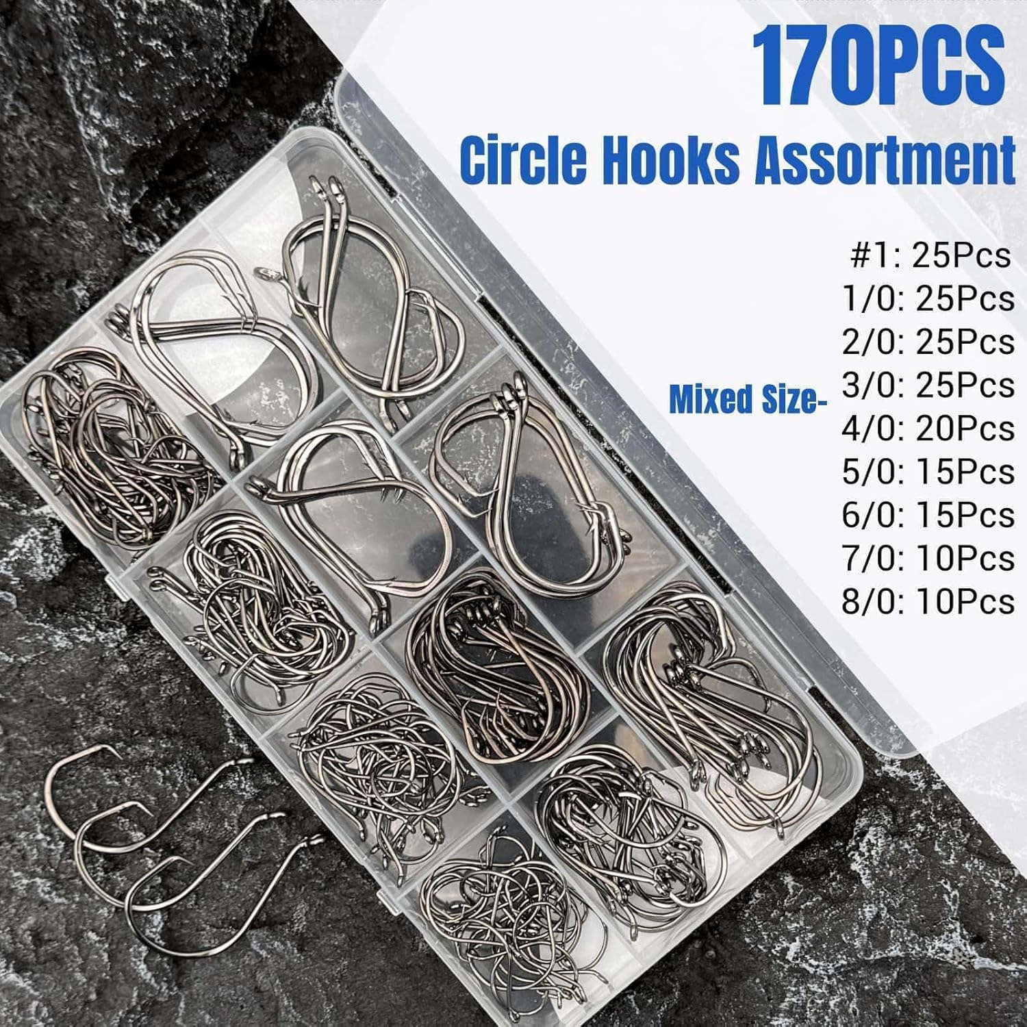 Ocus Circle Hooks , Sturdy Catfish Hooks Offset Circle
