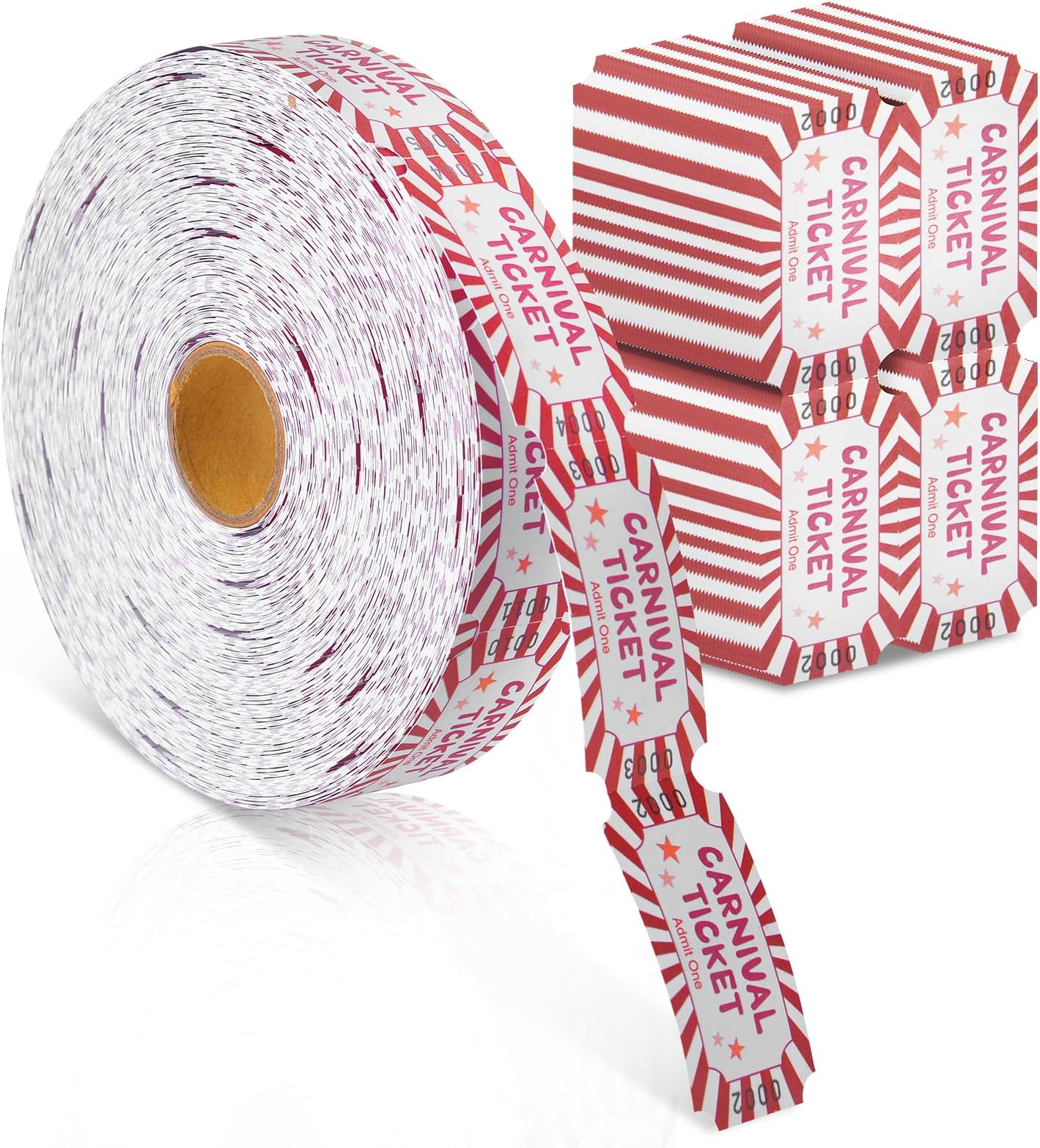 1000 Pieces Carnival Roll Tickets Raffle Tickets Single Roll Carnival Party Tickets Carnival Theme Party Decorations for Carnival Party (Raffle Tickets, 1000 Pcs)
