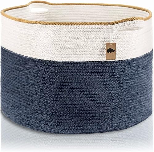 Miniatura 1 de Little Hippo Canastas XXXL - Canasta de cuerda de algodón grande de 22 x 22 x 14 pulgadas canasta tejida cesta grande cesta de manta cesta de estar
