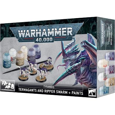 GAMES WORKSHOP Warhammer 40K - Tyranids - Termagants and Ripper Swarm & Paints Set