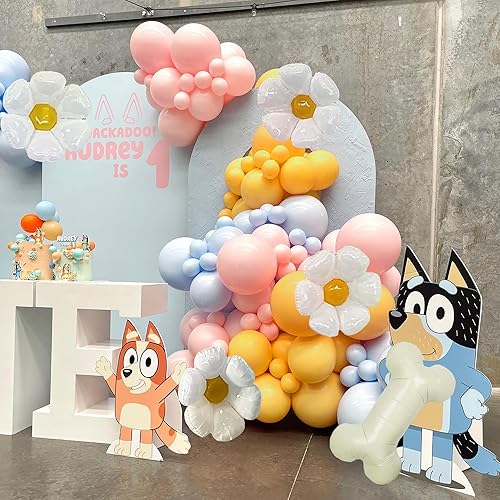 Miniatura 7 de MOMOSHERO Kit de guirnalda de arco de globos azules, decoración de fiesta de cumpleaños de perro de pata, globos de papel de aluminio de hueso de