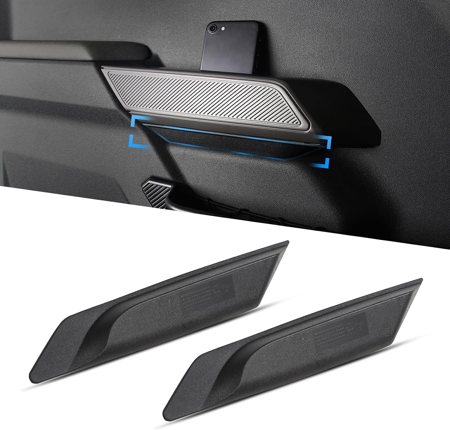 Bestview Door Side Storage Box Door Organizer Tray Compatible with 2021 2022 2023 Ford Bronco 2/4 Door, Front Door Slot Pockets Door Protector Accessories 2PCS