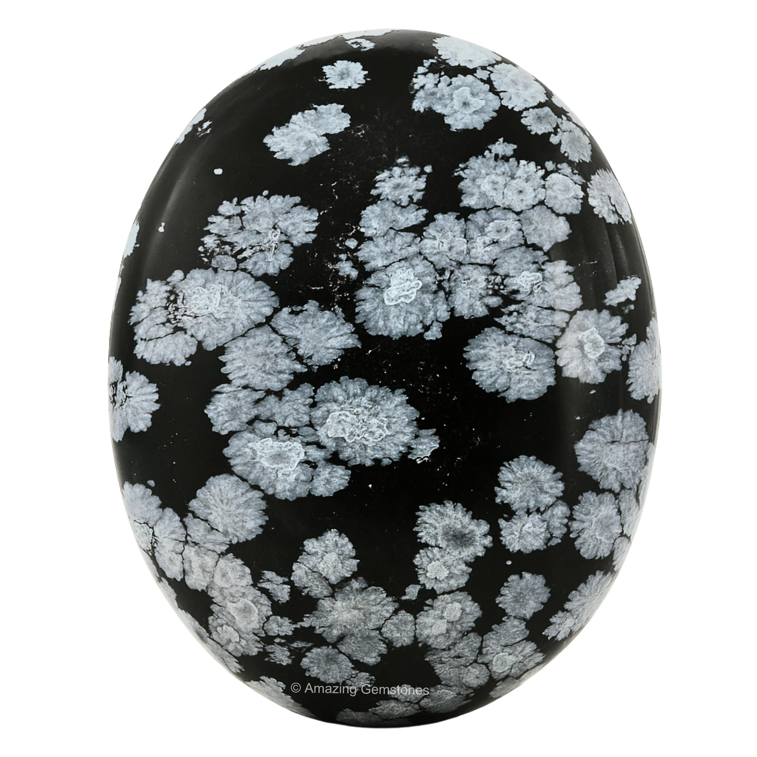 Amazing Gemstone Snowflake Obsidian Crystals and Healing Stones - Large Palm Stone Crystals Piedra - Crystal for Good Luck, Positive Energy, Meditation - Unique Stocking Stuffers, Gifts for Women