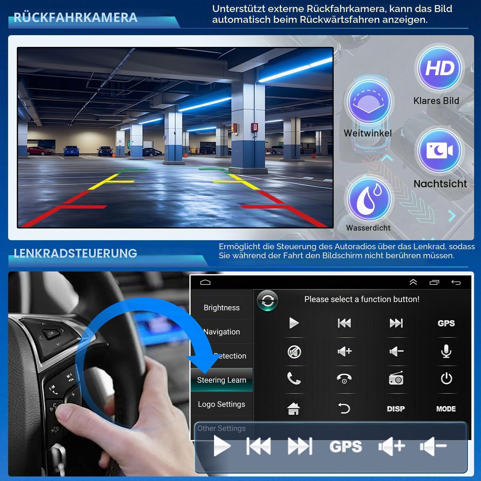 2+64G Android 15 Autoradio für FIAT Ducato Peugeot Boxer Citroën Jumper 2006–2023 mit Carplay Android Auto, 10 Zoll Touchscreen Auto Stereo Display Player Radio GPS Navi Head Unit mit FM RDS SWC DAB+