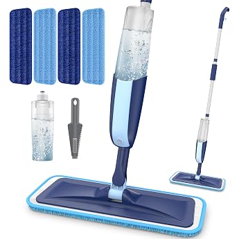 mangotime spray mop floor mop with spray function spray mop with water tank and 4 mop pads for quick cleaning hardwood marble wood laminate tiles