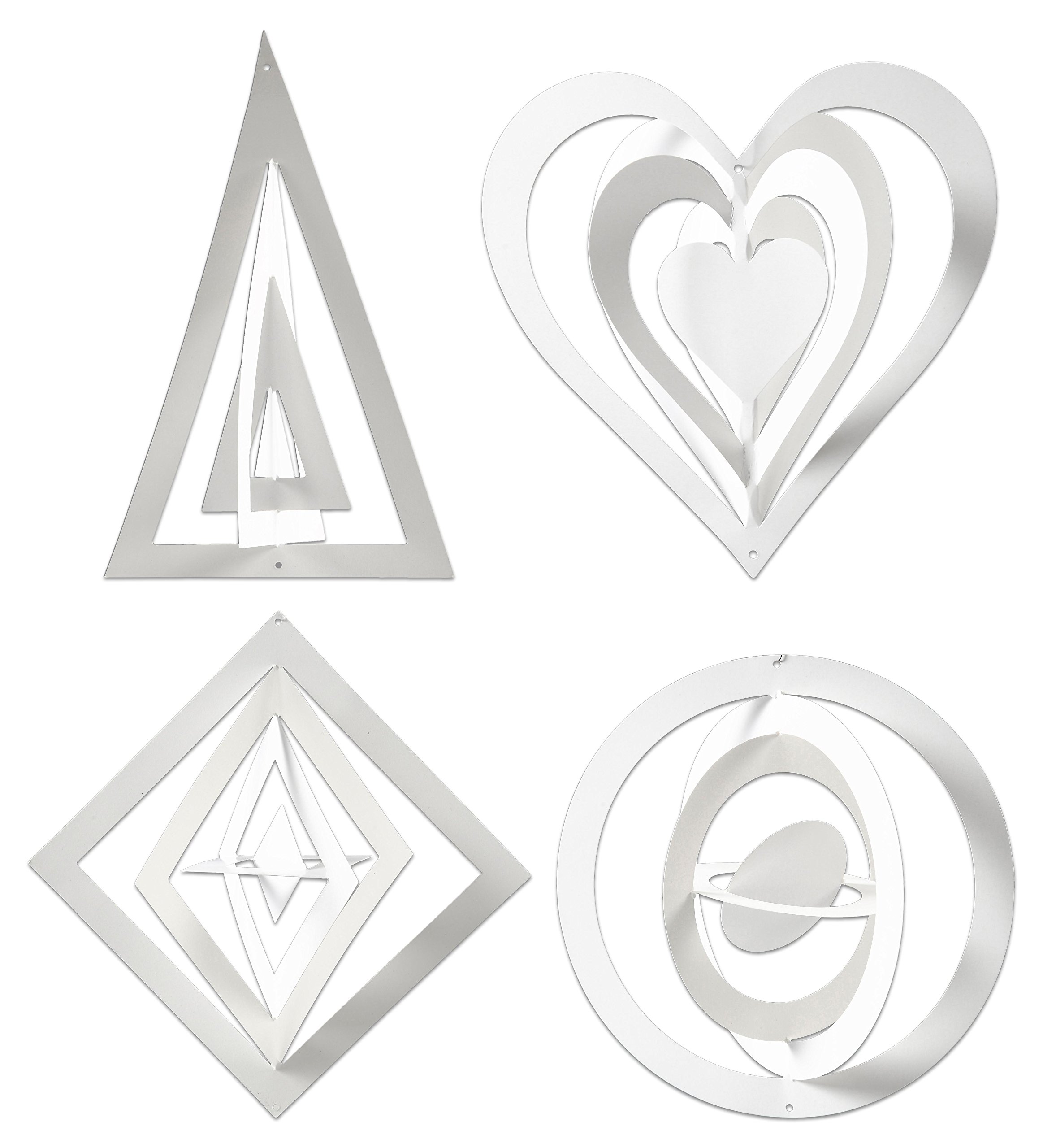 3D Ornaments, H: 18+22+24 cm, White, 16asstd, 230 g