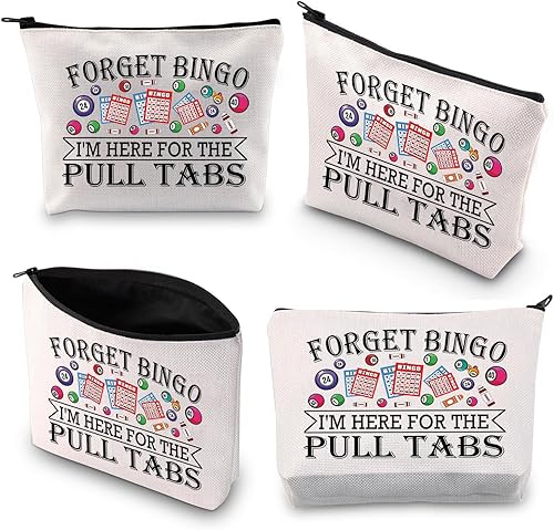 Miniatura 7 de BDPWSS Bolsa de maquillaje de bingo Forget Bingo I'm Here for the Pull Tabs Bingo Game Regalo para los amantes del juego de bingo Bolsa con