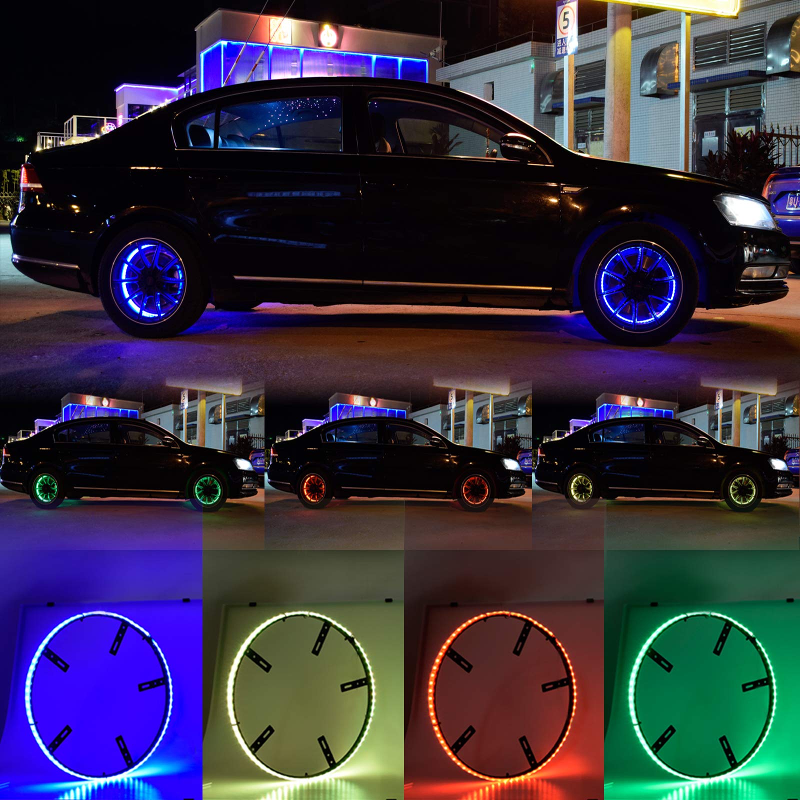 Amazon | MOREFULLS LED タイヤホイールライト 車 4個セット ホイール 