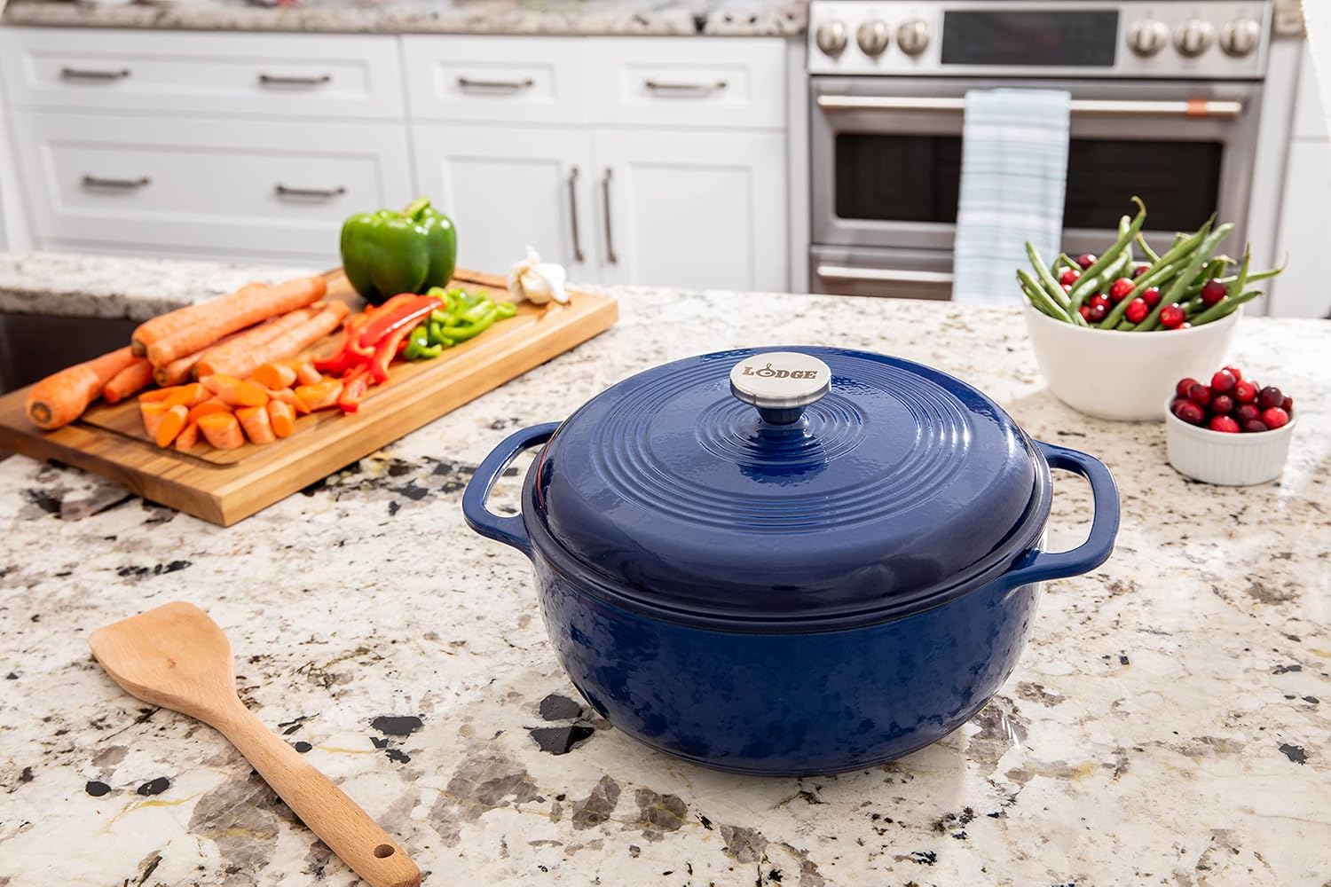 Lodge 6-Quart Enameled Cast Iron Dutch Oven with Lid – Dual Handles – Oven Safe up to 500°F and Suitable for Stovetop Use – Ideal for Marinating, Cooking, Baking, Refrigerating,... 5 Lodge 6-Quart Enameled Cast Iron Dutch Oven with Lid – Dual Handles – Oven Safe up to 500°F and Suitable for Stovetop Use – Ideal for Marinating, Cooking, Baking, Refrigerating,... - Image 5