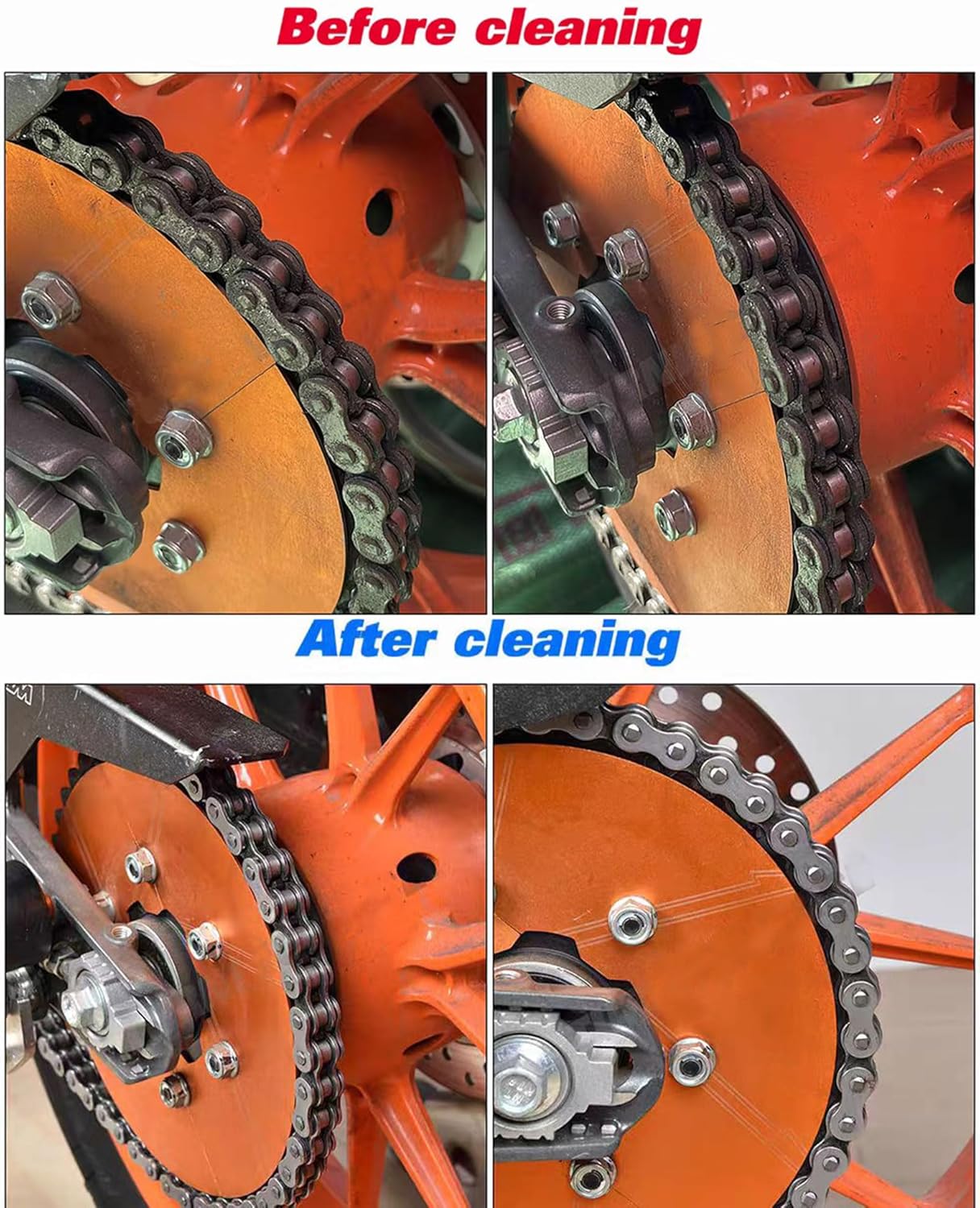 Motorcycle Chain Cleaner Mountain Cycling Cleaning Kit Portable Bicycle Chain Cleaner Bike Brushes Scrubber Wash Tool Outdoor Accessories(Red)