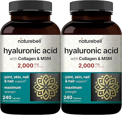 Miniatura 7 de NatureBell Ácido hialurónico con vitamina E 125 mg 180 cápsulas apoya antioxidante hidratación de la piel y lubricación de las articulaciones sin OMG