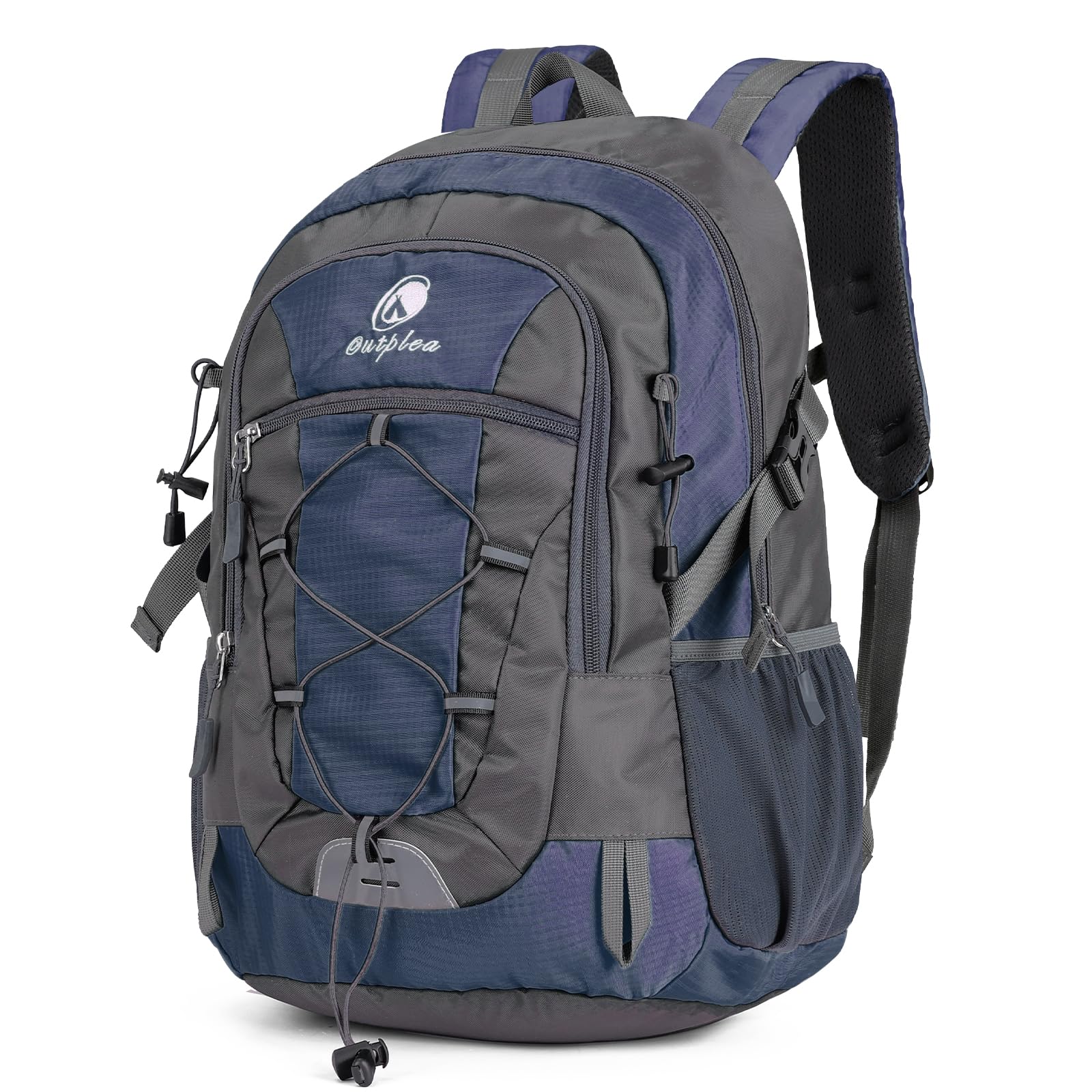Outplea 25L Hiking Backpack for Men Women, Lightweight Outdoor Rucksack for Trekking Climbing Sports, Casual Daypack for Travel School Work, Navy Blue