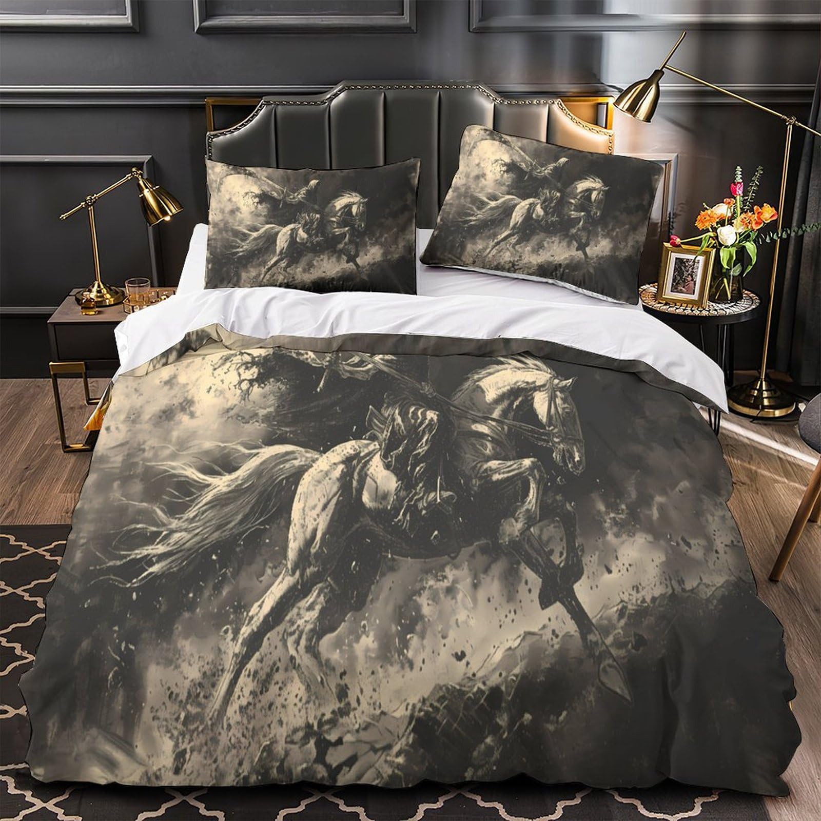Housse de couette fléchettes 220x240 parure de lit microfibre 3D