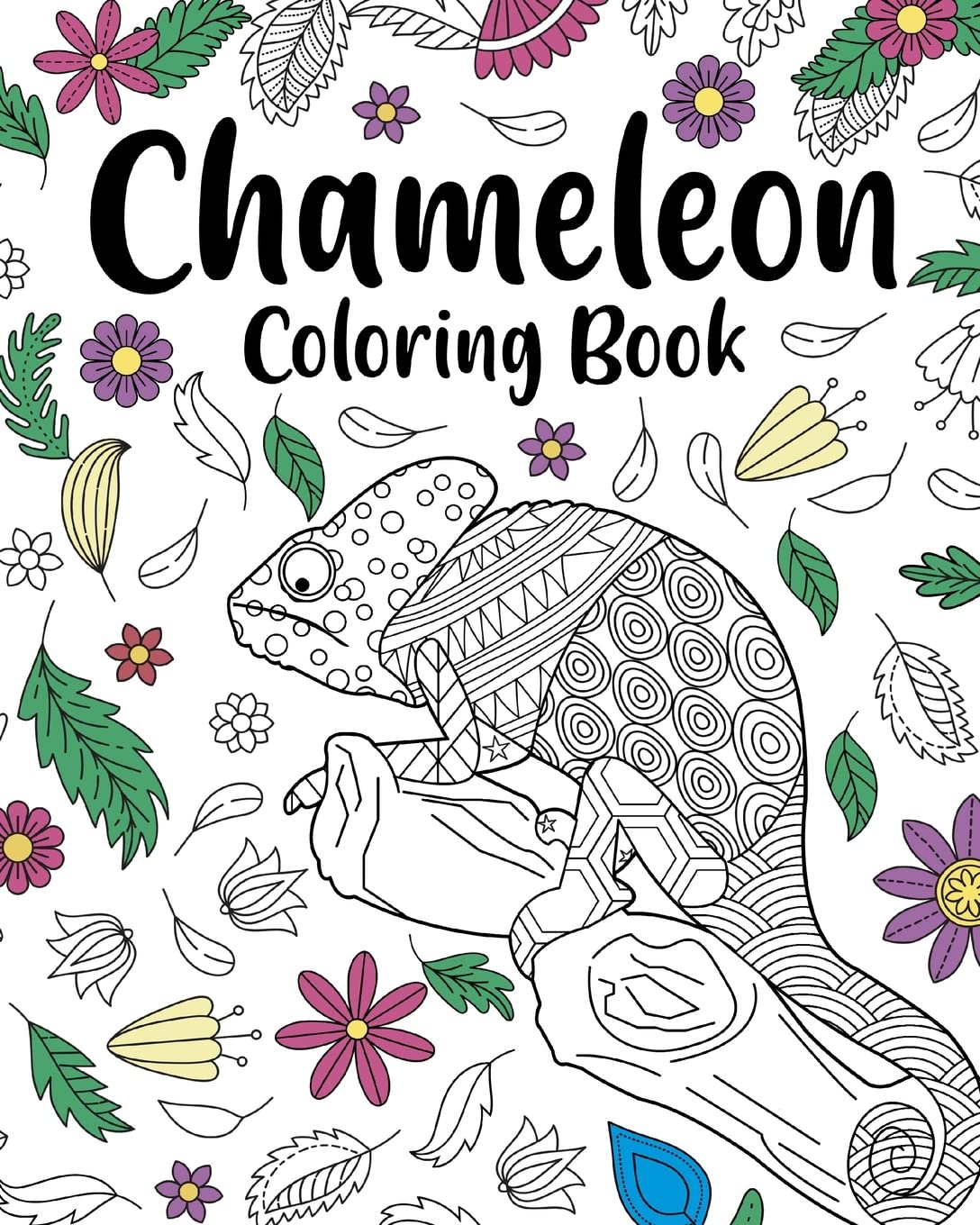 Chameleon Coloring Book: Coloring Books for Adults, Chameleon Zentangle Coloring Pages