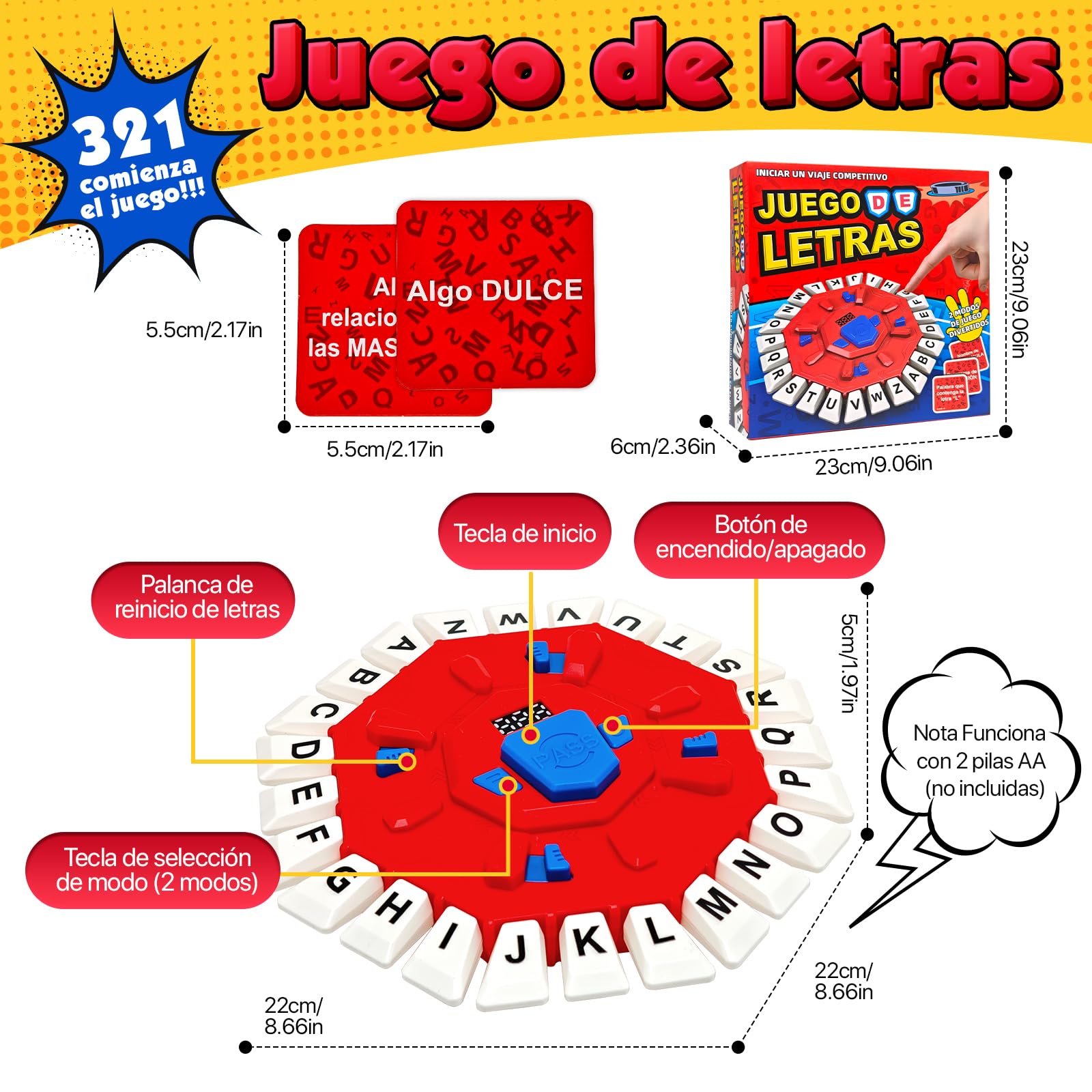 RoserRose Juego de Mesa en Español, Juego de Palabras, 2 Modos de Juego, 35 Tarjetas (140 Categorías), Portátil y Educativo, Ideal para Familias y Fiestas (A)