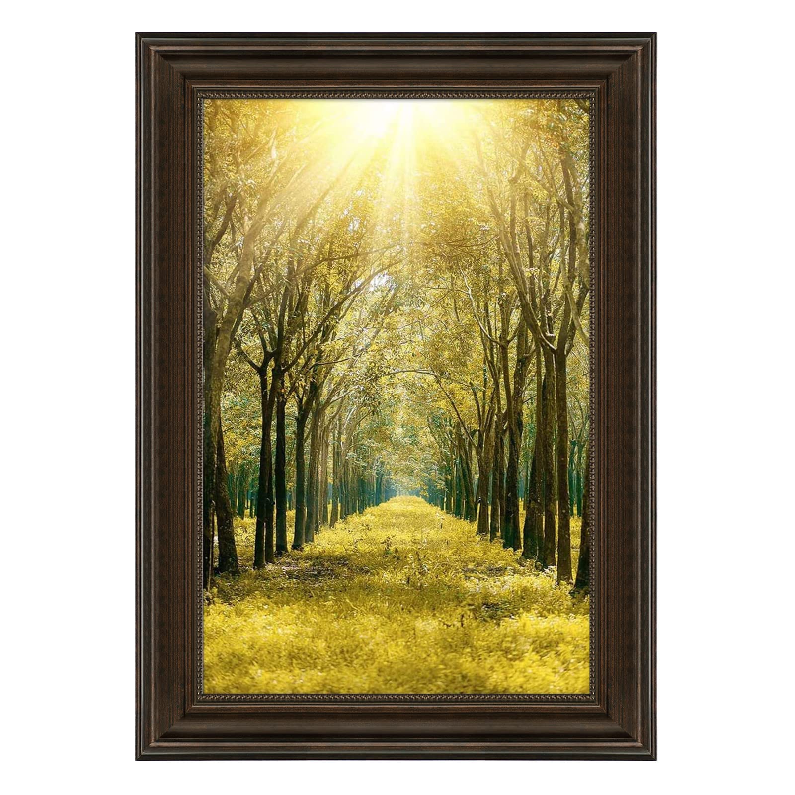 11x17 Ornate Picture Frame Real Glass Dark Brown