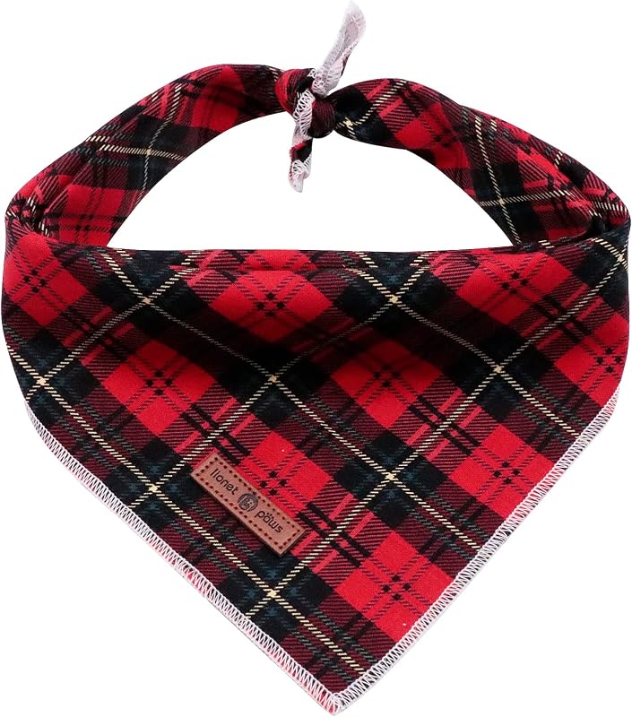 Bandana Natalina para Cães em Algodão Lavável Lionet Paws – Tamanho S ou L