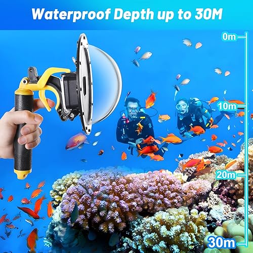 Miniatura 4 de Puerto de domo para GoPro, carcasa impermeable compatible con GoPro Hero 9 10 negro submarino protector para buceo GoPro Accesorios de lente GoPro