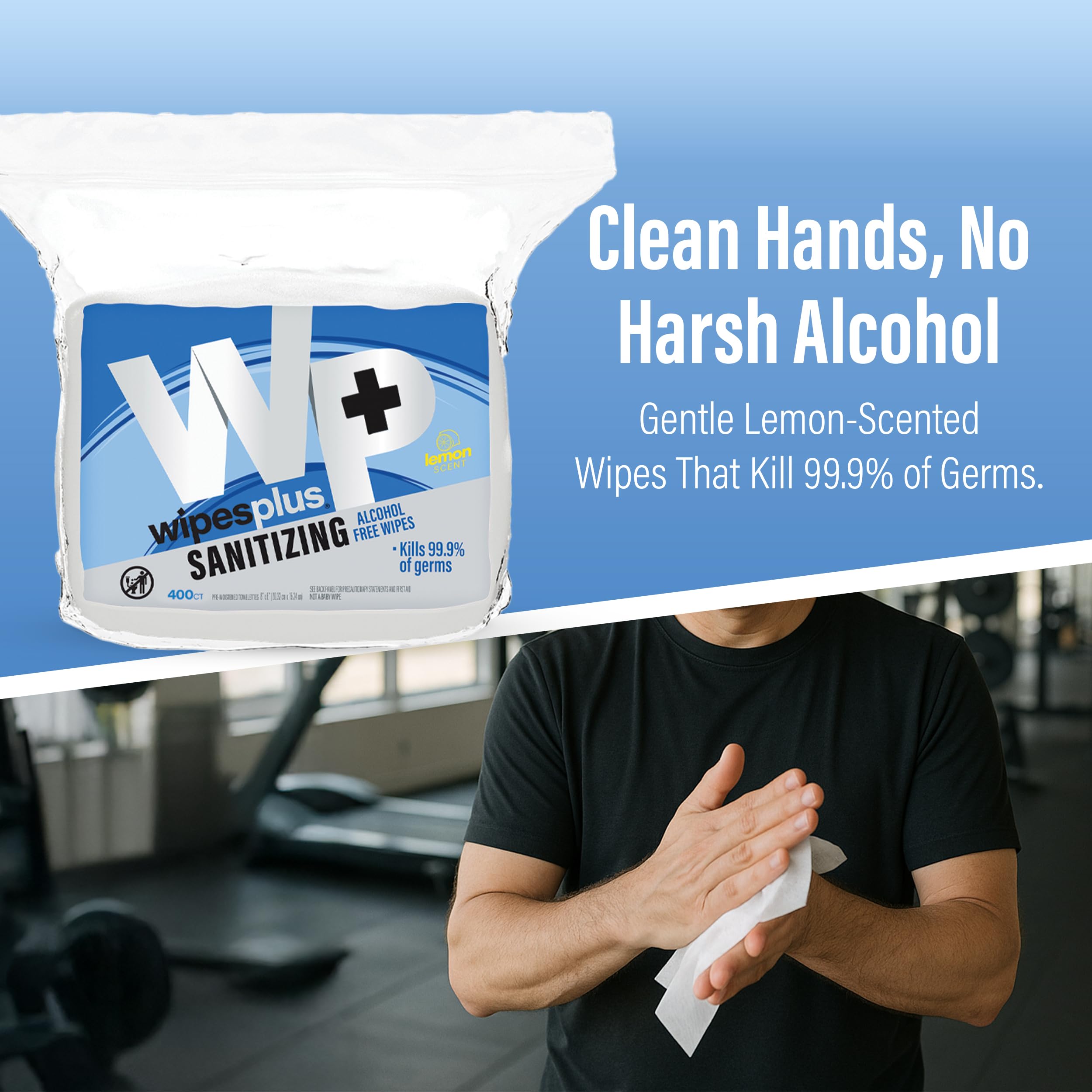 WIPESPLUS Bolsa de recambio de toallitas desinfectantes para manos sin alcohol para el hogar y el negocio, 3200, (4 paquetes de 800)
