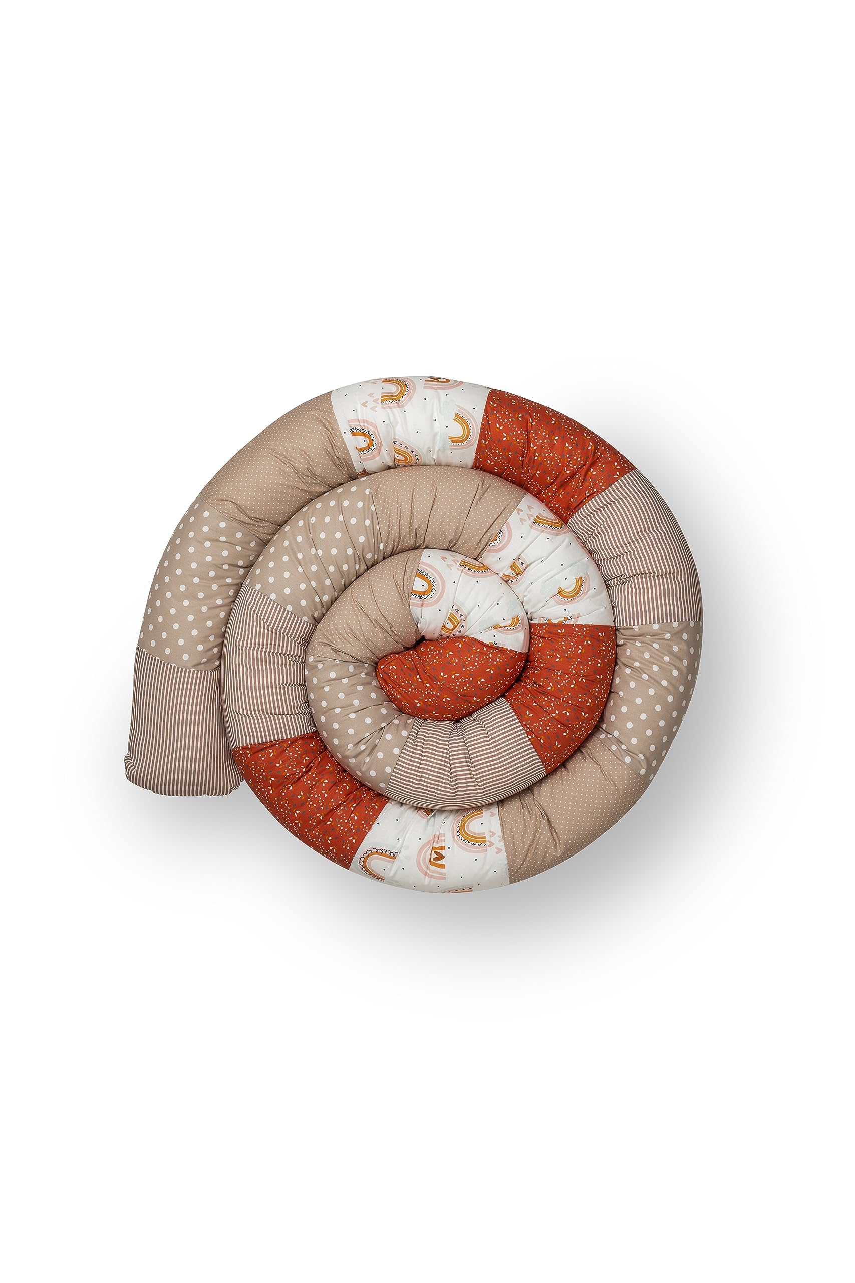 ULLENBOOM ® Baby Kuschelschlange 400x13 cm Regenbogen (Made in EU) - Kuschelschnecke in vielen Farben und Größen, Bezug: 100% OEKO-TEX Baumwolle, Nackenrolle