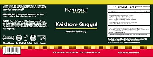 Miniatura 5 de Kaishore Guggul, Harmony Nutraceuticals, Ayurveda Tradicional 120 Cápsulas Vegetarianas