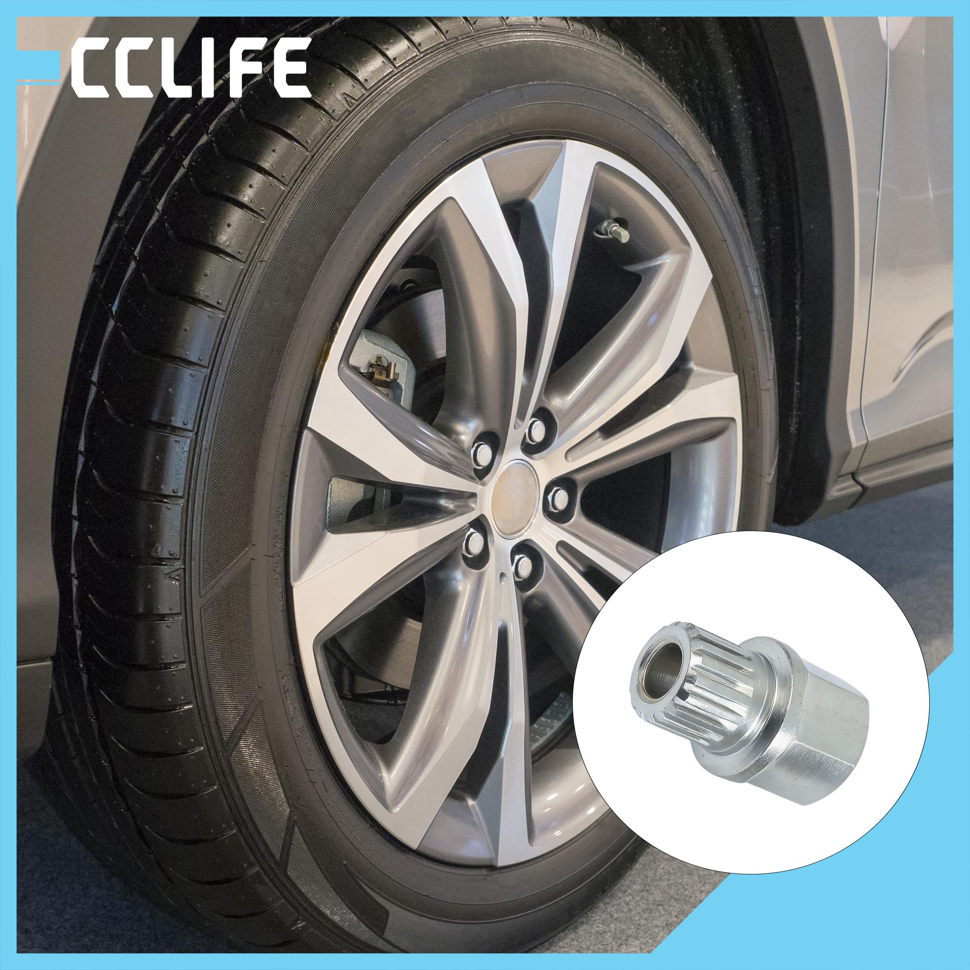 CCLIFE 12-częściowy zestaw kluczy nasadowych do kół z napędem 1/2", do VW, Audi, Skody, Seata