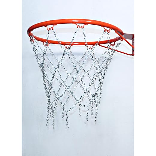 ELK Branded Standard Chain Basketball Net with S-Hooks | Heavy-Duty Rustproof Galvanized Steel Chain Net for Outdoor & Indoor Hoops | Fits All Standard Size Rims | All-Weather Metal Net Replacement