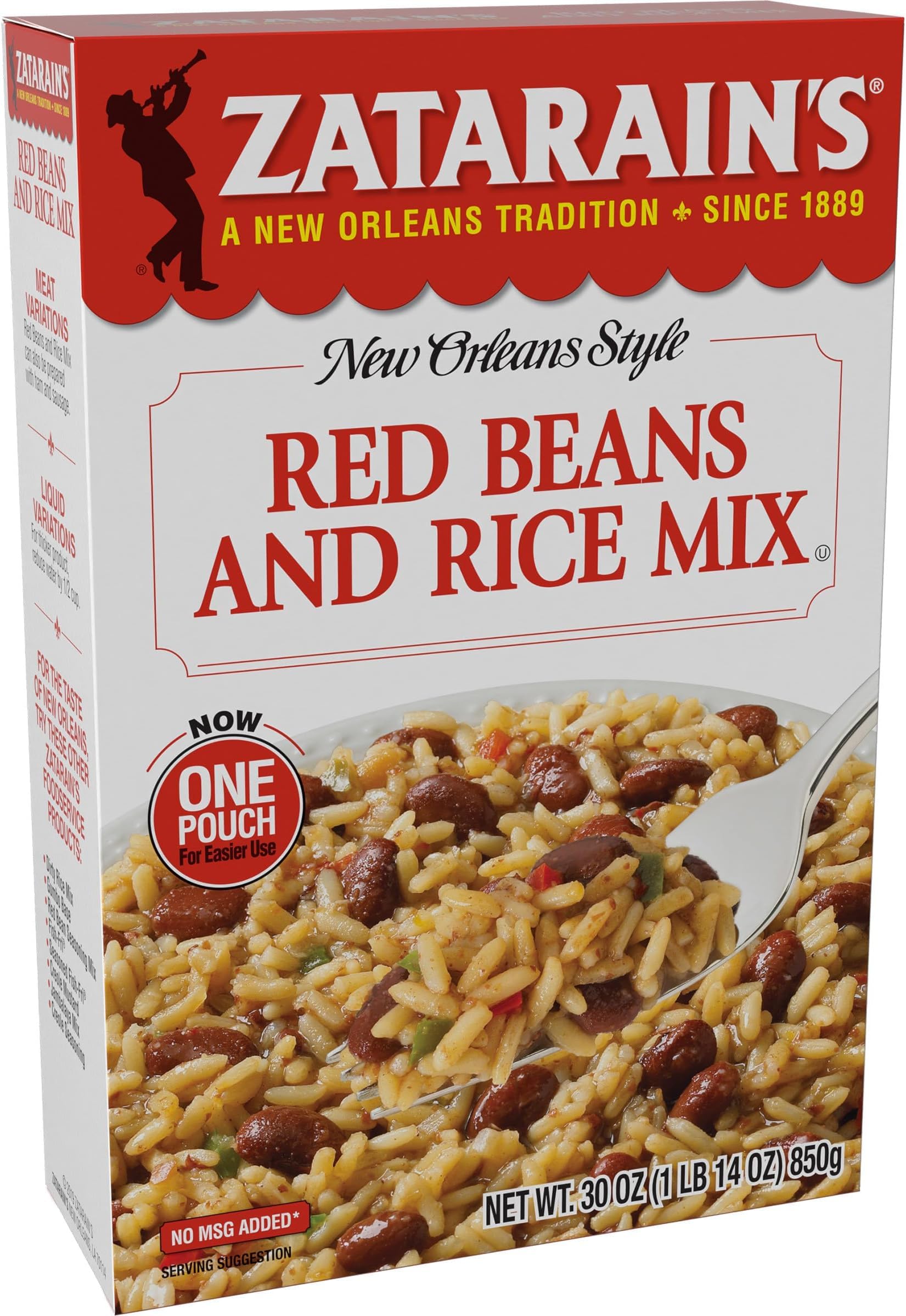 Zatarain's Red Beans and Rice / 30 Ounce (Pack of 5) / Red Beans & Rice Seasoned Rice