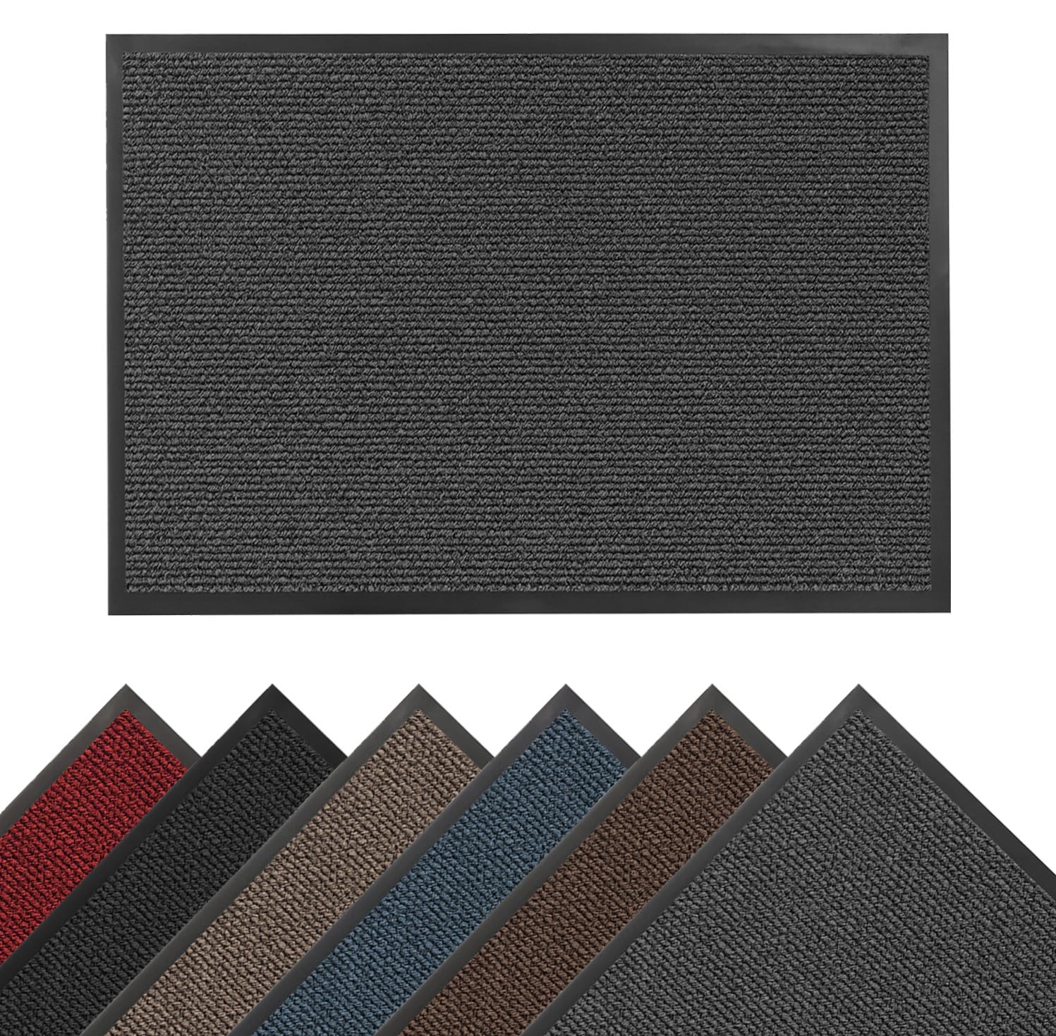 TradeXone Door Mat for Indoor & Outdoor Use – Washable Non-Slip Entrance Mat | Heavy Duty Dirt Trapper Rug for Front Door, Kitchen, Hallway & Office (Grey, 60 x 180 cm)