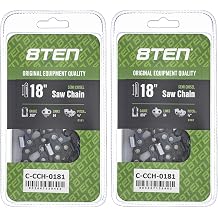 8TEN Semi Chisel Chainsaw Chain 18" Bar .050 Gauge 3/8 Pitch 64DL 2 Pack