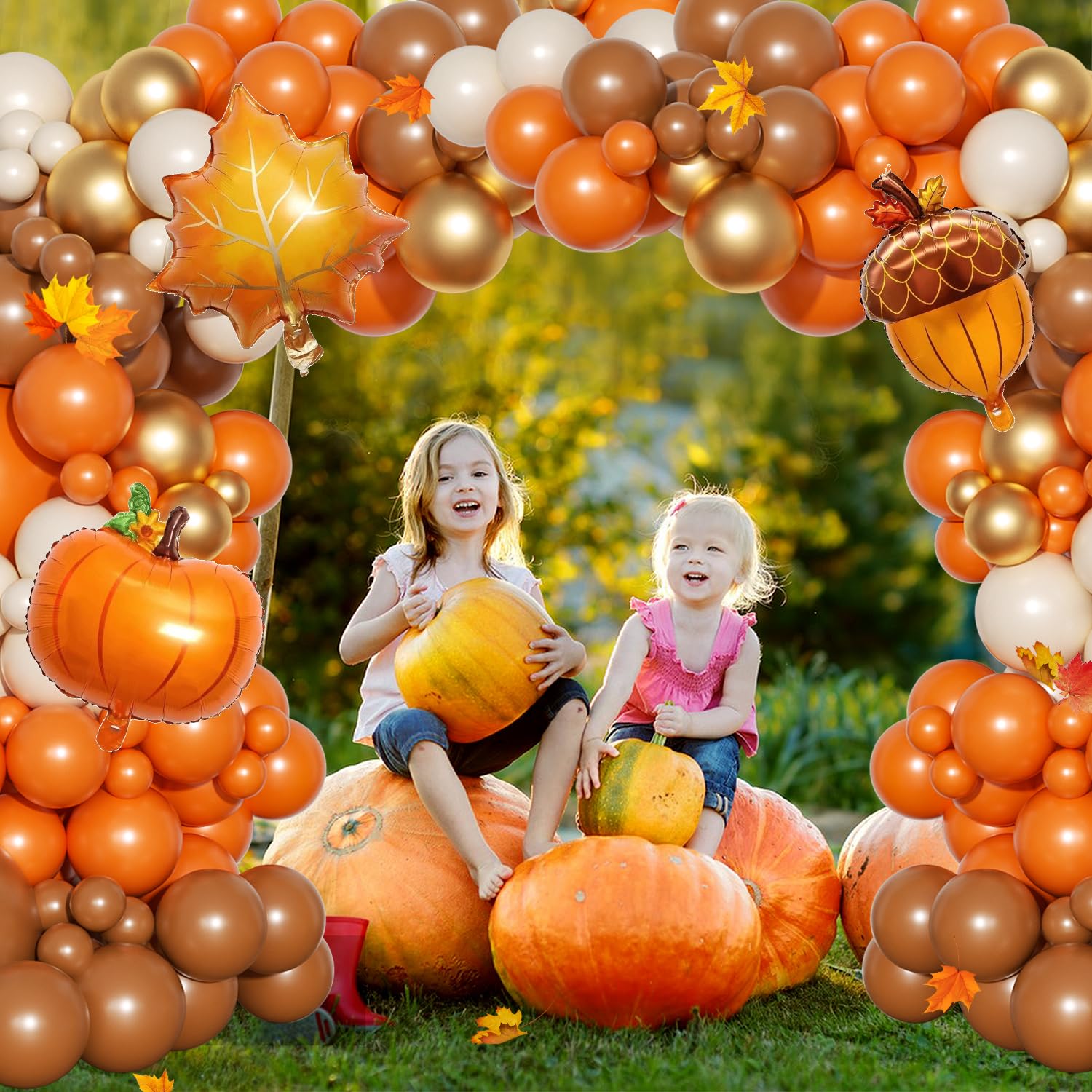Adeyoo Fall Thanksgiving Balloon Arch Garland Kit - Burnt Orange Balloon Arch With - View #4